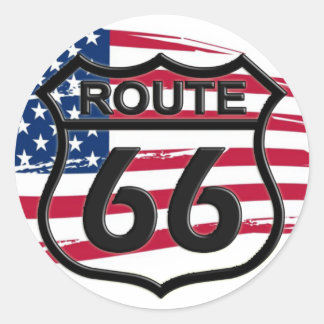 Amerikas Route 66 Runt Klistermärke