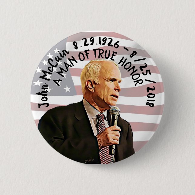 Amerikas sanna hjälte John McCain minnesmärke Knapp (Framsida)