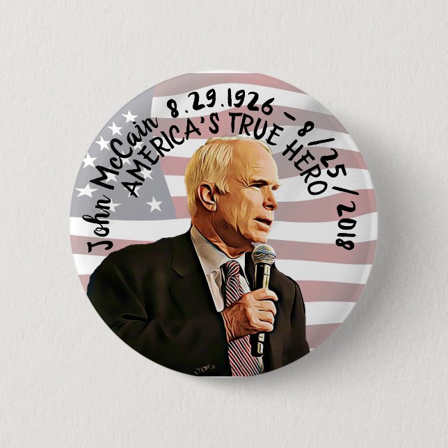 Amerikas sanna hjälte John McCain minnesmärke Knapp (Framsida)