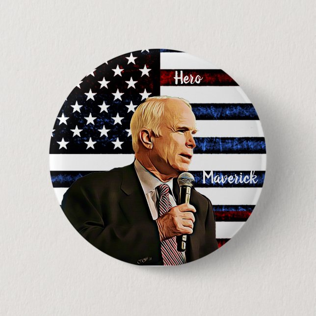 Amerikas sanna hjälte John McCain minnesmärke Knapp (Framsida)