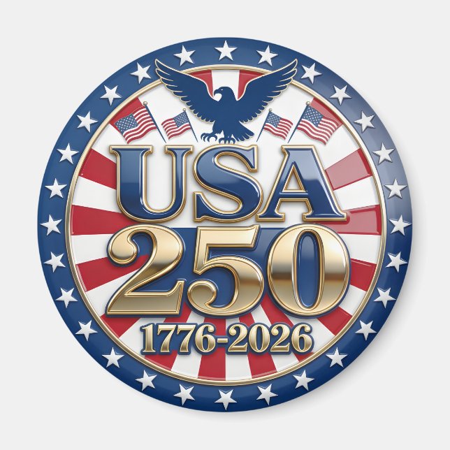 Amerikas semikvincecentennial 1776-2026 USA 250 Magnet (Framsidan)