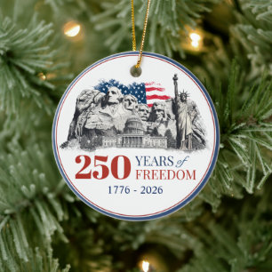 Amerikas Semikvincennat 250 år av frihet Julgransprydnad Keramik