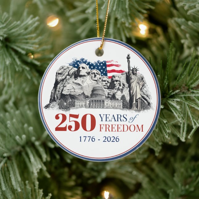 Amerikas Semikvincennat 250 år av frihet Julgransprydnad Keramik (Träd)