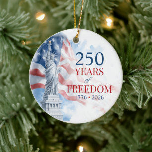 Amerikas Semikvincennat 250 År Frihet Julgransprydnad Keramik
