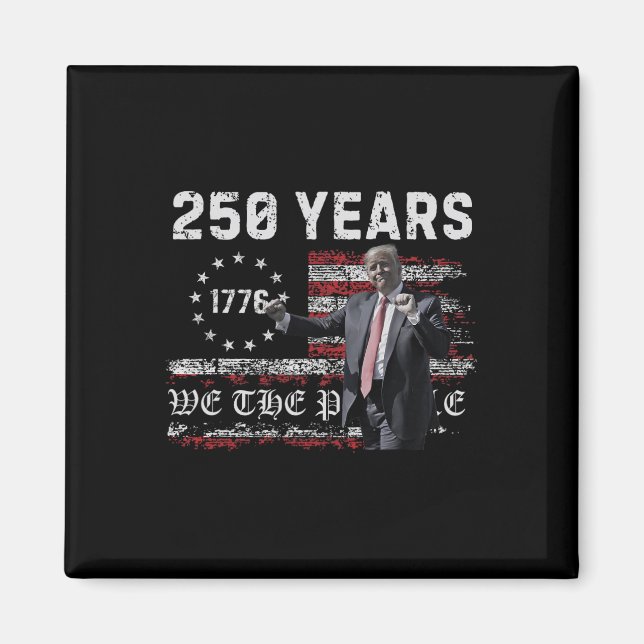 Amerikas semikvinkcentennial 4 juli 2026 250 år F Magnet (Framsidan)