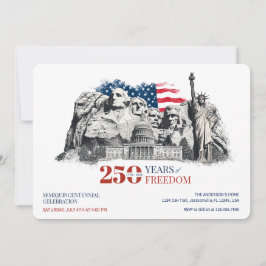 Amerikas semiquincentennial 250 år av frihet inbjudningar