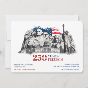 Amerikas semiquincentennial 250 år av frihet inbjudningar
