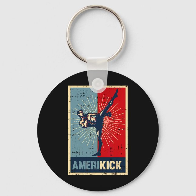 Amerikick America Kickboxing 4:e Juli Fantastisk U Nyckelring (Framsida)