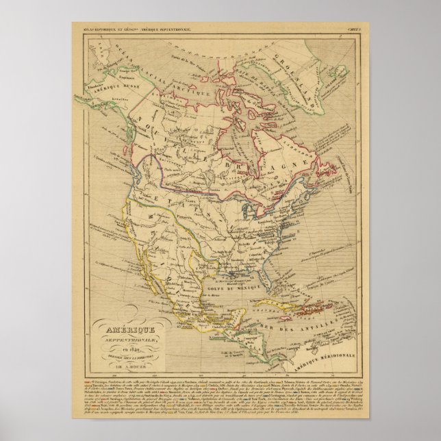 Amerique Septentrionale en 1840 Poster (Framsidan)