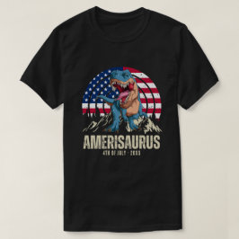 Amerisaurus 4:e juli Amerikanska Flagga Patriotic T Shirt