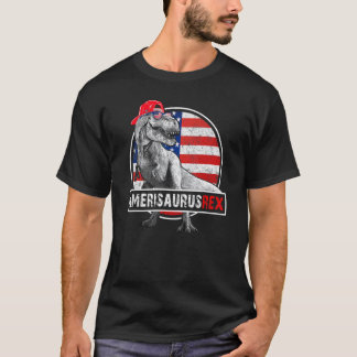 Amerisaurus 4:e juli Dinosaur Rex American Flagga T Shirt