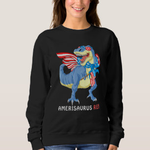 Amerisaurus Dinosaur 4:e juli Kids Boys Manar t R Shirt