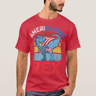 Amerisaurus Re Funny 4:e juli TRe Dinosaur USA T Shirt