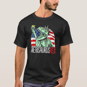 Amerisaurus Rex 4:e juli Dinosaur Dino American T Shirt