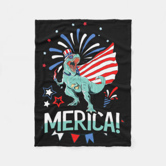 Amerisaurus Rex American Flagga Independence day M Fleecefilt