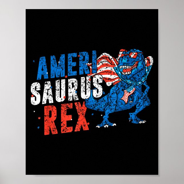 Amerisaurus rex amerika usa självständighet 4 juli poster (Framsidan)