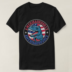 Amerisaurus Rex Dinosaur American Flagga 4 juli T Shirt