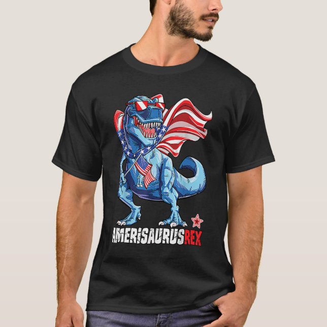 Amerisaurus Rex Independence Day T Shirt (Framsida)
