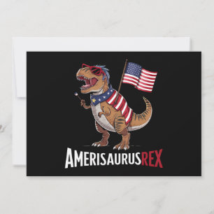 Amerisaurus Rex Patriotic Dinosaur 4 juli Inbjudningar