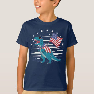 Amerisaurus Rex USA Flag Patriotisk Dino Älskare T Shirt