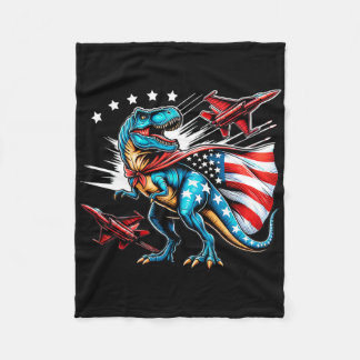 Amerisaurus T-rex Patriotic Boys Girl 4:e juli Fleecefilt