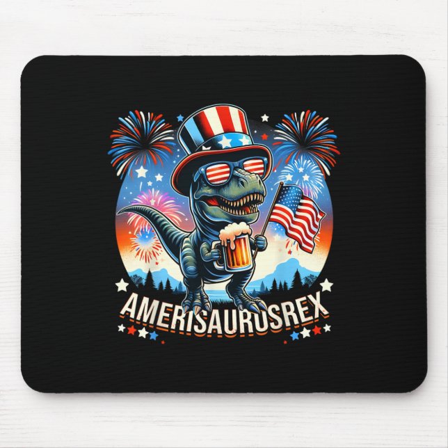 Amerisaurusrex American Flagga Cute Dinosaur T-rex Musmatta (Framsidan)