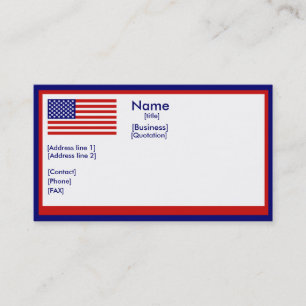 Amerrican Flagga Affärskort Visitkort