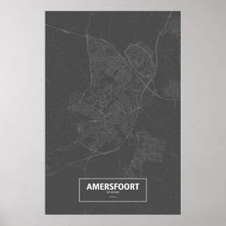 Amersfoort, Nederländerna (vit på svart) Poster