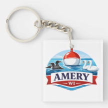 Amery Wisconsin Sjö Liv Souvenir - Nyckelring
