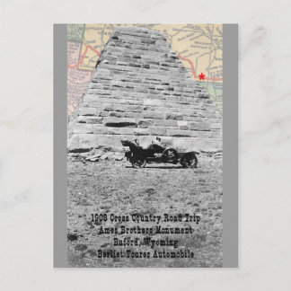 Ames Bros Monument med karta 1908 resa Vykort