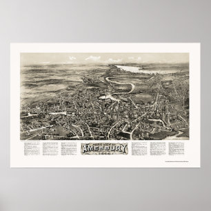 Amesbury, MORSA Panoramic Karta - 1914 Poster