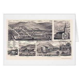 Amesville panorama- karta för OH - 1875 Hälsningskort
