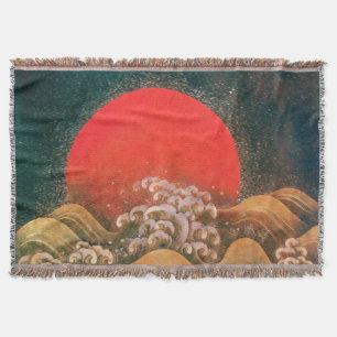 AMETERASU svart för brunt för SOLGUDINNA röd Filt