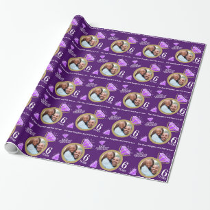 Amethyst 6e bröllop-årsdag fotot lila ring presentpapper