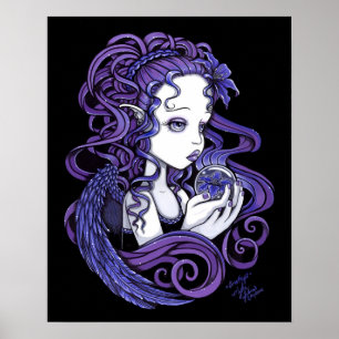 "Amethyst" affisch för kristallkulaängelkonst
