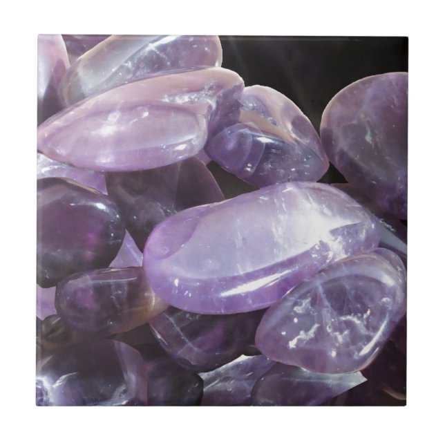 AMETHYST andlig purpurfärgad gemstone Kakelplatta (Framsidan)