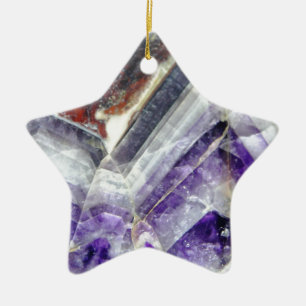 Amethyst bergkvartar julgransprydnad keramik