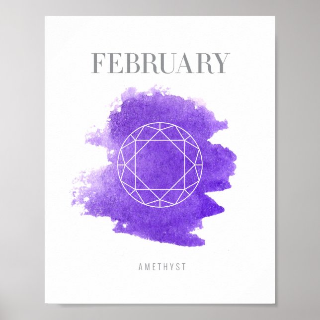 Amethyst Birthstone februari Poster (Framsidan)