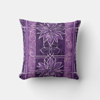 Amethyst Blommigt Tiled Pillow - Minimalist Luxe D Kudde