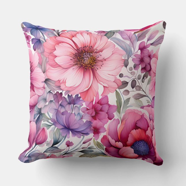 Amethyst Bloom Rhapsody Botanical Kudde (Framsida)