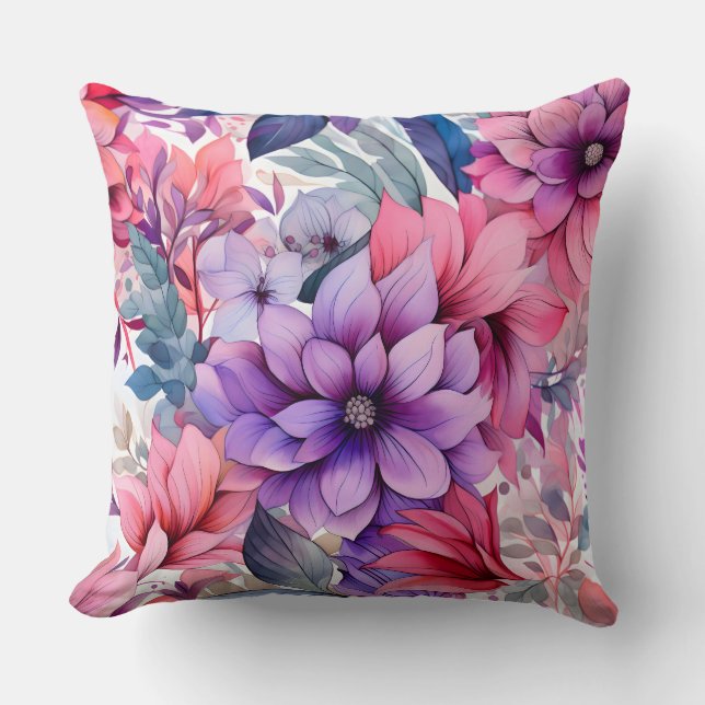 Amethyst Bloom Rhapsody Botanical Kudde (Framsida)