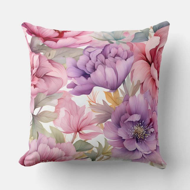 Amethyst Bloom Rhapsody Botanical Kudde (Framsida)