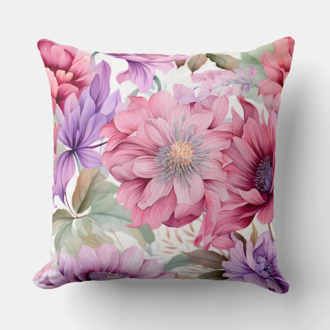 Amethyst Bloom Rhapsody Botanical Kudde (Framsida)