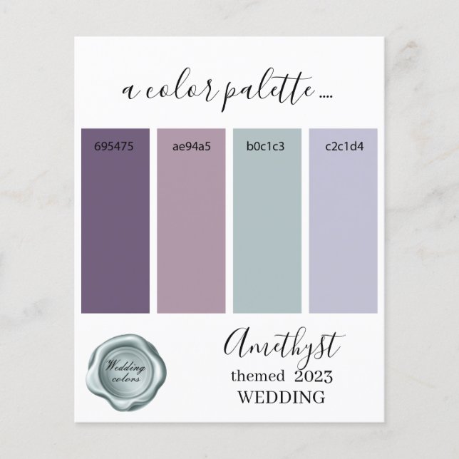 Amethyst Bröllop färg palette Card 2023 (Framsida)