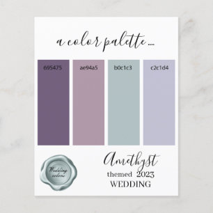 Amethyst Bröllop färg palette Card 2023