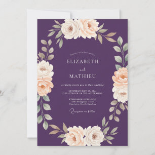Amethyst Champagnedoppad Ranunculus och Eukalyptus Inbjudningar