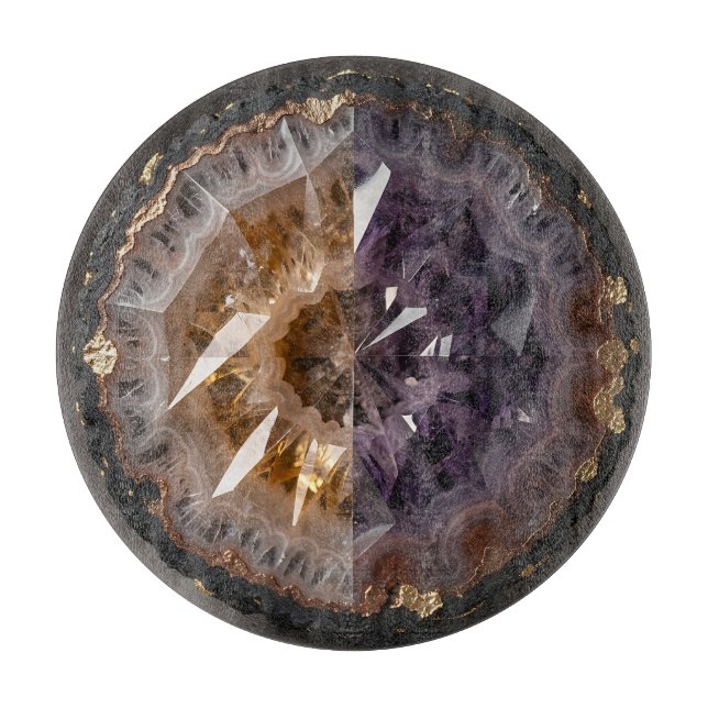 Amethyst Citrin Delad Geod Kristall Lyx (Framsidan)