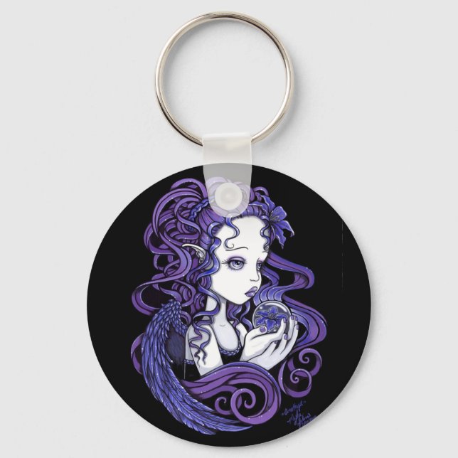 "Amethyst" Crystal Boll Angel Art-nyckelkedja Nyckelring (Framsida)