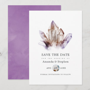 Amethyst Crystal Bröllop Spara Datumet