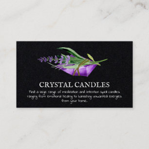 Amethyst Crystal Candle Avention Spell Business C Visitkort